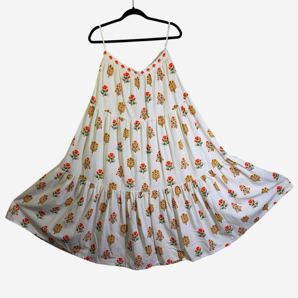 ANTONIO MELANI Skirt 10 Isabelle Maxi A-Line Floral Tiered Peasant Boho Earthy